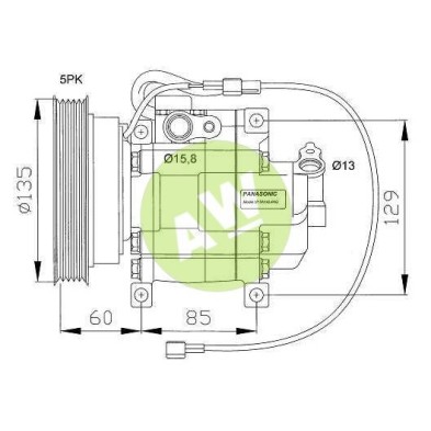 PA N13A1AN4MG A/D PV5 138MM ST22 12V V-B