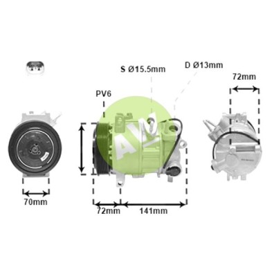 NP 6SEU16C A/D PV6 127MM 12V V-B (2D-1T) ELECTV. DODGE-JEEP