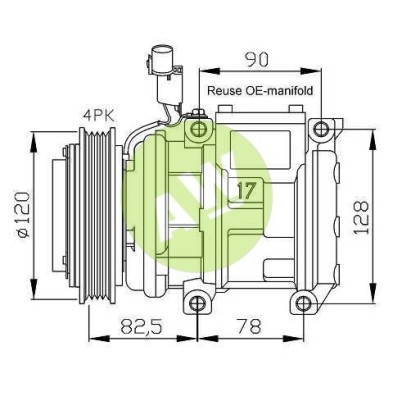 NP 10PA17C A/D PV4 125MM ST9 12V A/C