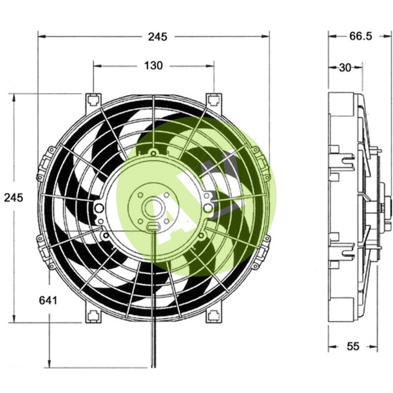 ELECTROVENTILADOR REV 225MM 24V