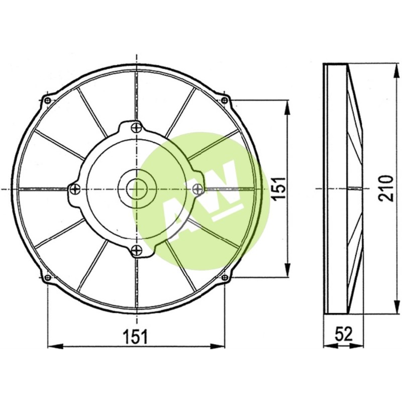 ELECTROVENTILADOR SOP 190MM 12V