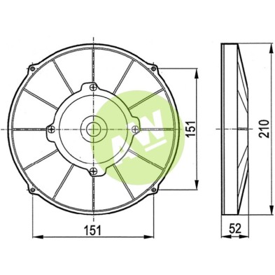 ELECTROVENTILADOR SOP 190MM 12V