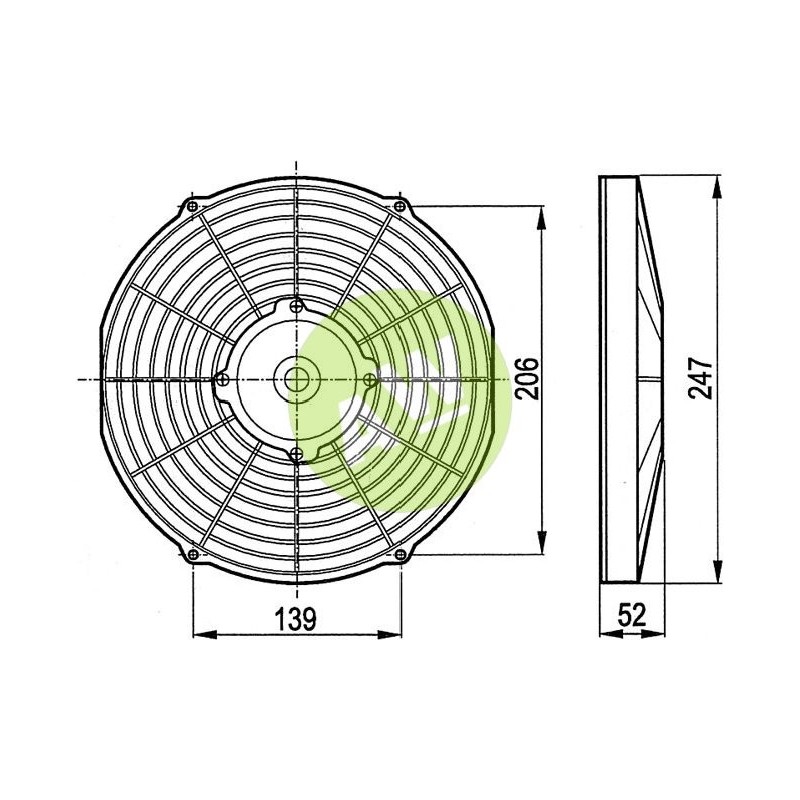 ELECTROVENTILADOR ASP 225MM 24V