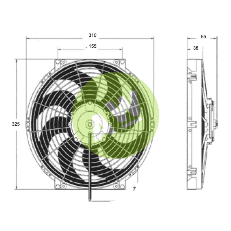 ELECTROVENTILADOR REV 280MM 12V