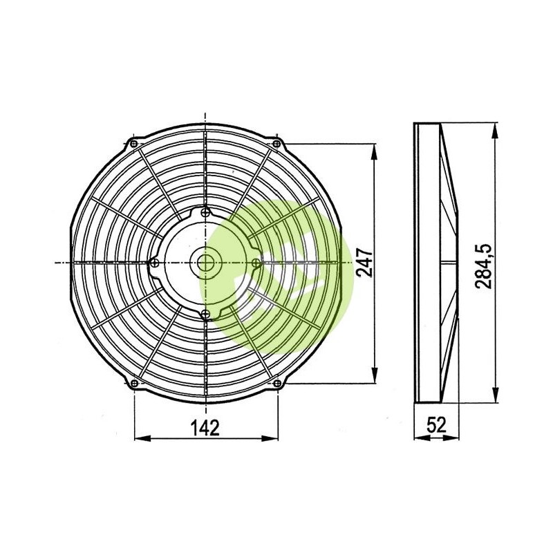 ELECTROVENTILADOR ASP 255MM 12V