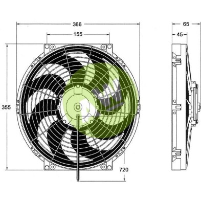 ELECTROVENTILADOR REV 350MM 12V