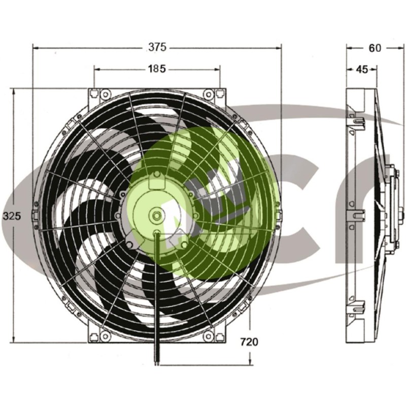 ELECTROVENTILADOR REV 335MM 24V