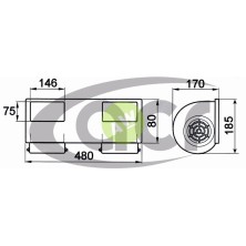 TURBINA DOBLE 12V 480MM