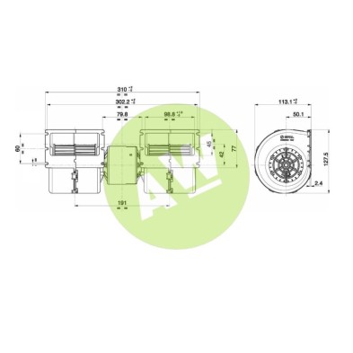 TURBINA DOBLE 12V 310MM