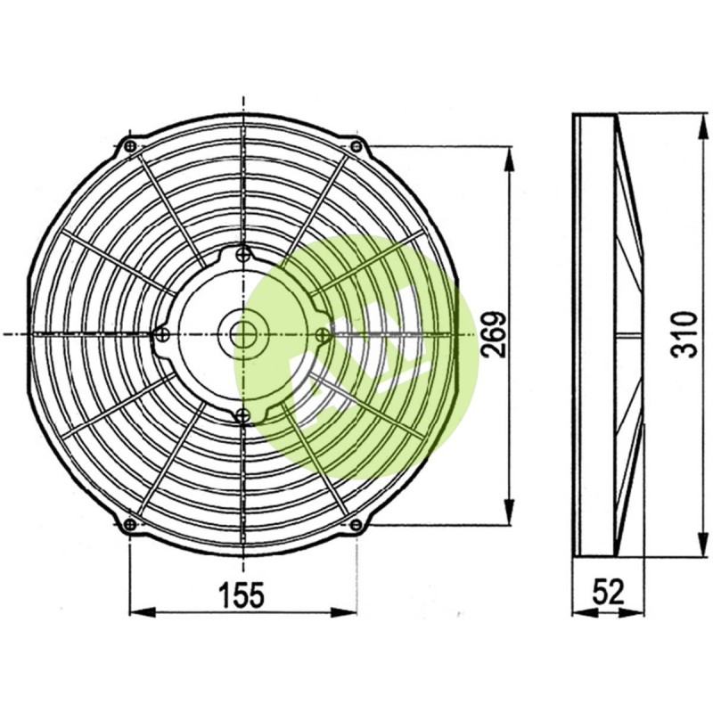 ELECTROVENTILADOR ASP 280MM 12V