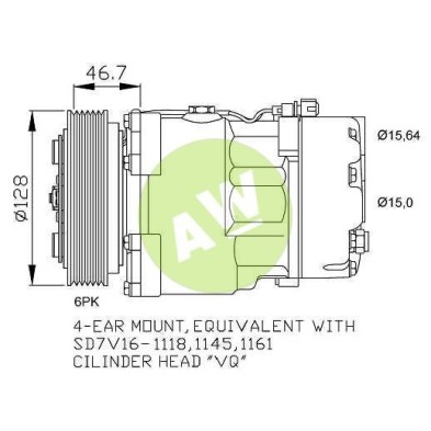 SD 7V16 PV6 128MM ST5 12V H-B (VQE)