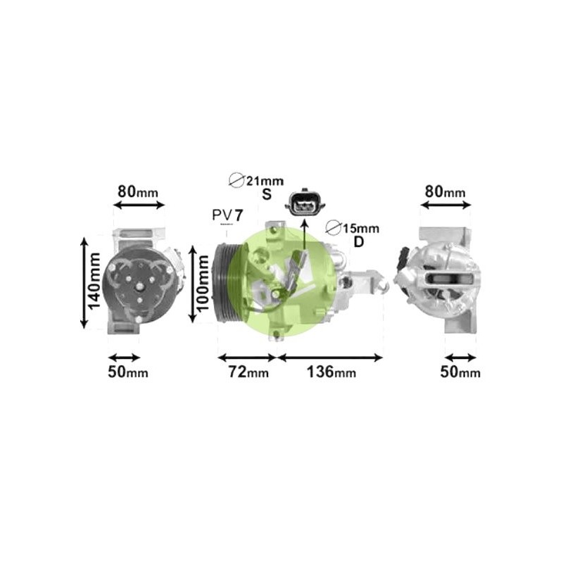 CL DKV09Z A/D PV7 114MM 12V V-B (2D-1T)