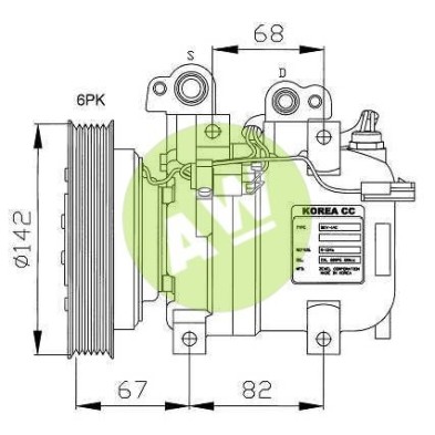 CL DKV14C A/D PV6 147MM ST17 12V V-B